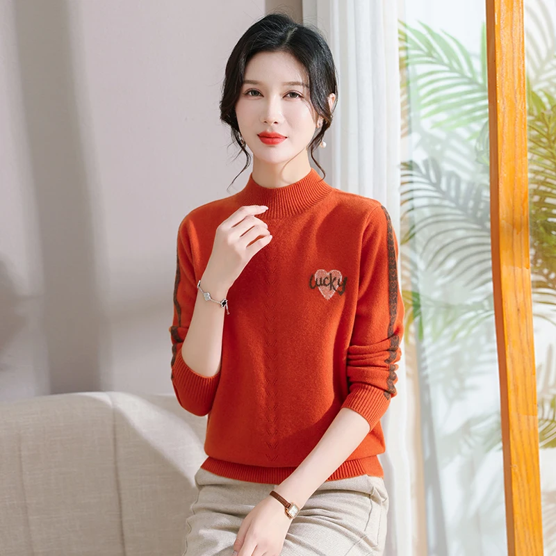 

Модная женская вязаная шерстяная кофта с высоким воротником для женщин среднего возраста, осенне-зимняя, из полиэфирного волокна, прямого кроя, без рукавов