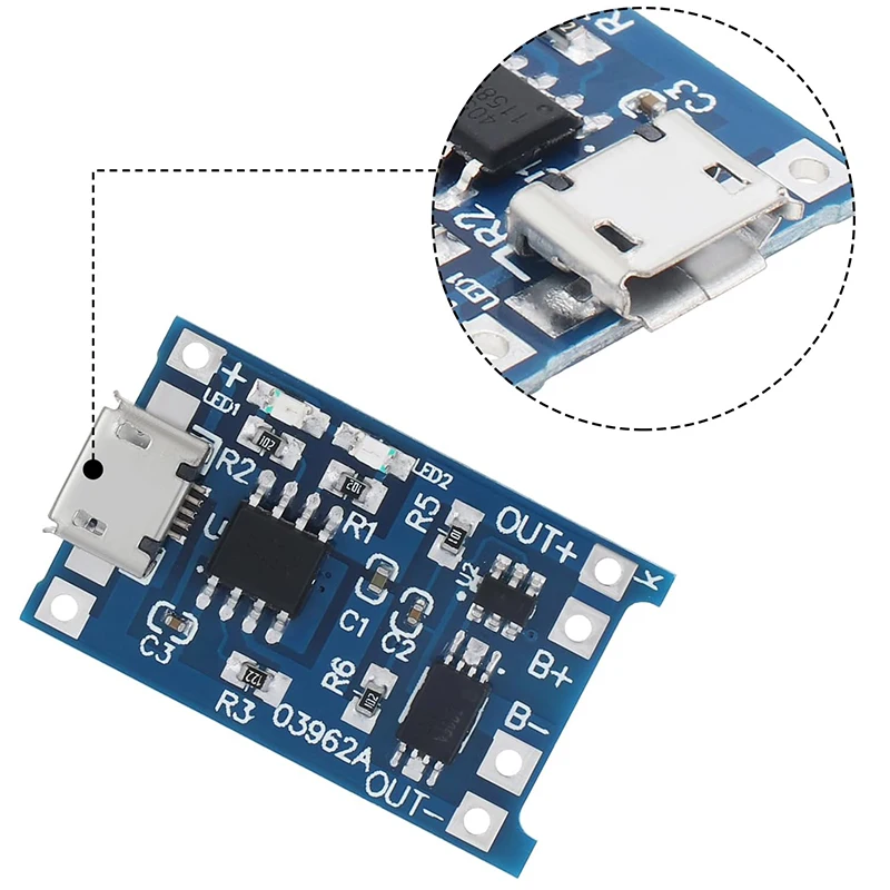 20Pcs 5V 1A TP4056 충전 모듈 마이크로 USB/타입-c usb 보호 기능이 있는 리튬 배터리 충전기 보드