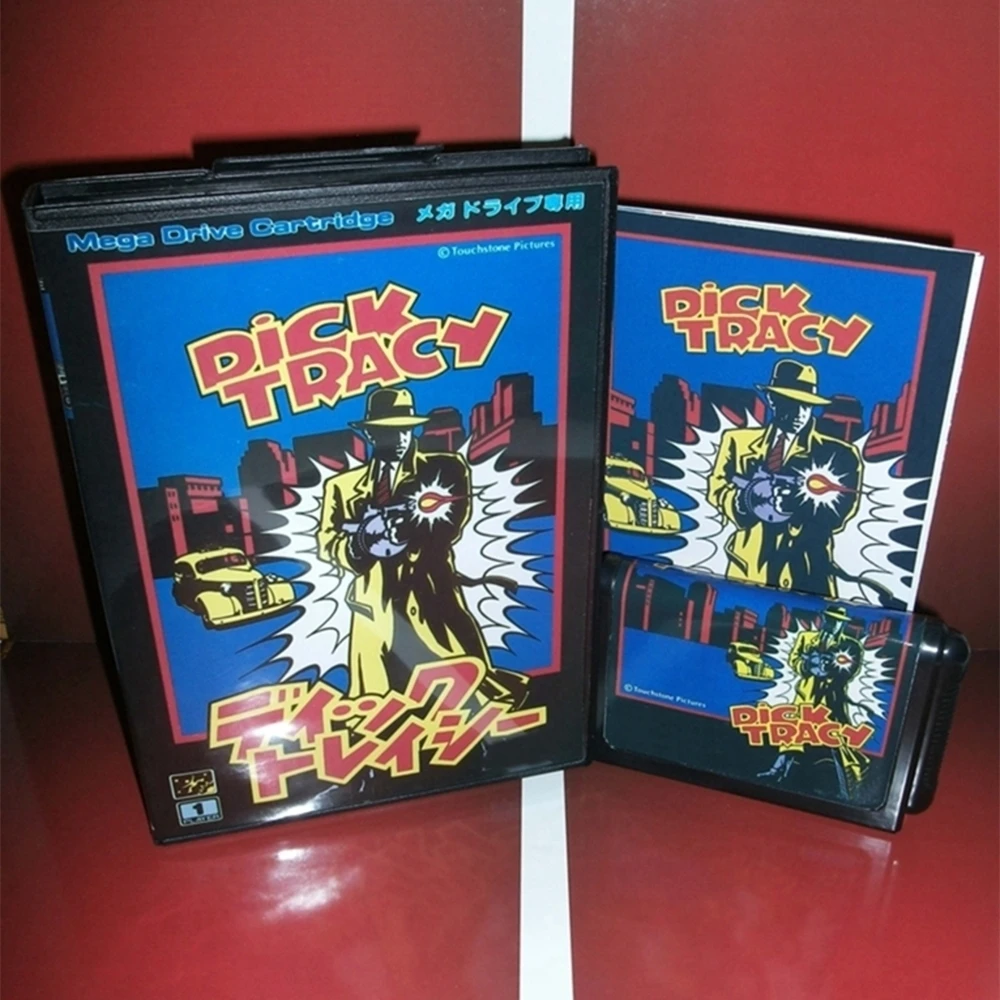 Dick Tracy with Box and Manual for 16 Bit Sega MD Game Cartridge Megadrive Genesis System