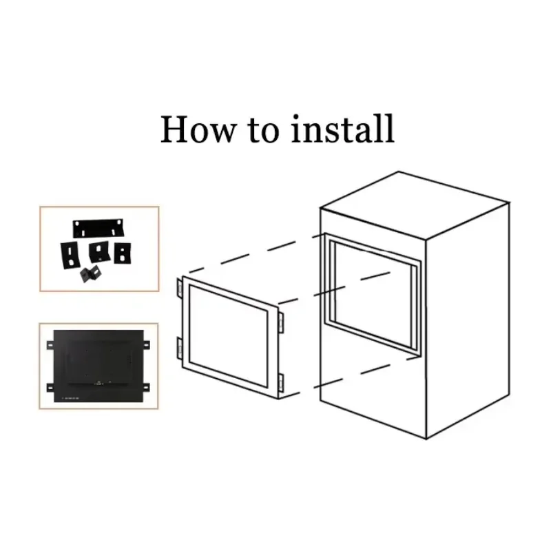2025 IP65 Waterproof 12 Inch Portable Wall Mount USB Touch Screen LCD Monitor For Industrial Outdoors Cabinet