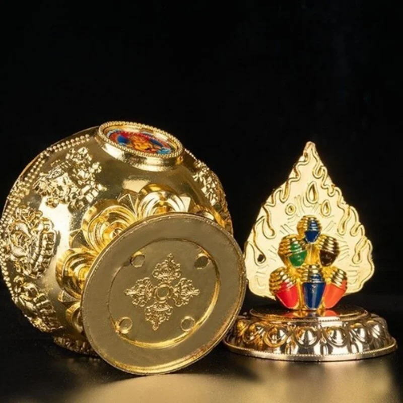 6.4inch Tibetan Mani Bottle Alloy Buddhist Tantric Tribute Buddhism Bottle