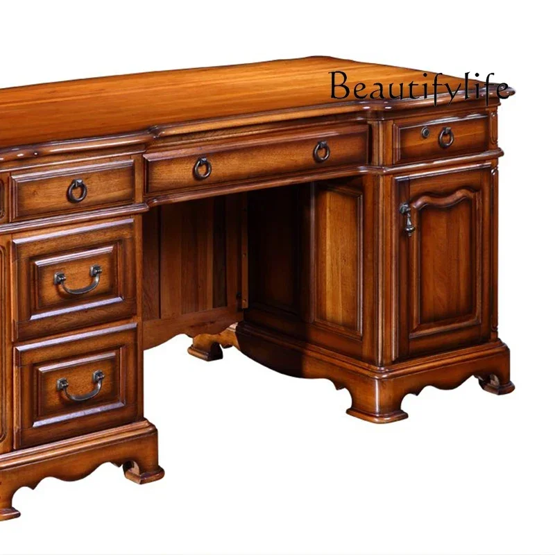 미국식 단단한 나무 책상 유럽식 임원 책상 테이블 고급스럽고 우아한 앵커 책상