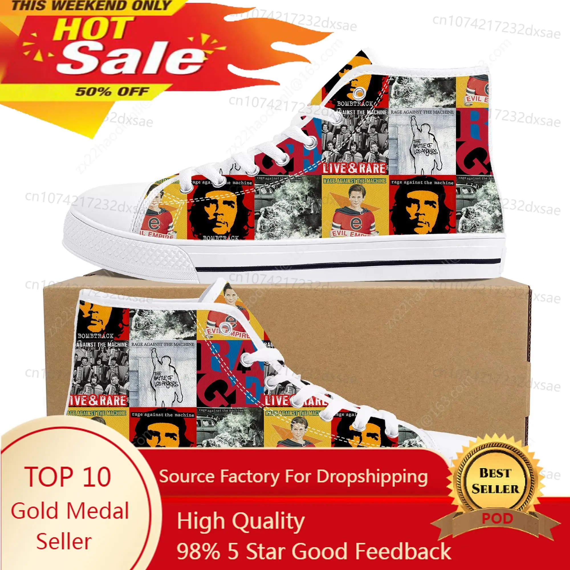 

Rage Against The Machine High Top High Quality Sneakers Men Women Teenager Canvas Sneaker Casual Couple Shoes Custom Shoes