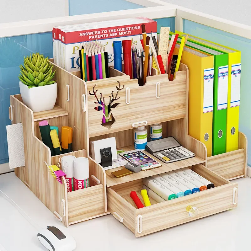 Pen Holder Organizer Storage Box Modern Student Desktop Pen Rack Office Supplies Multi-functional Large-capacity Creative