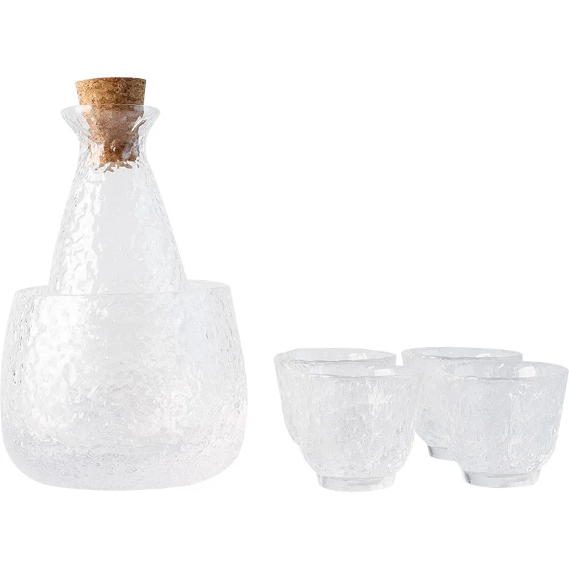 Transparent Wine Glass Set Bar Sets Sake Flagon Warmer Dispenser Cup Liquor Pot Barware Drinking Utensils