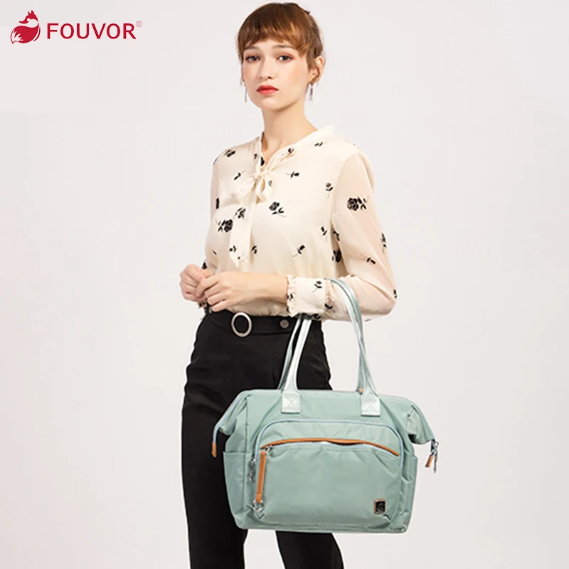 Fouvor Women Sport Oxford Handbag Nylon High Capacity Female Commuter Canvas Bag Shoulder Bag Waterproof Messenger Bag 2828-18