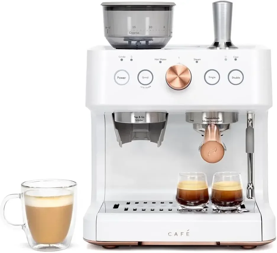 Halbsautomatische Espressomaschine von Café Bellissimo + Milchaufschäumer |   WiFi Connected, Smart Home Kitchen Essentials