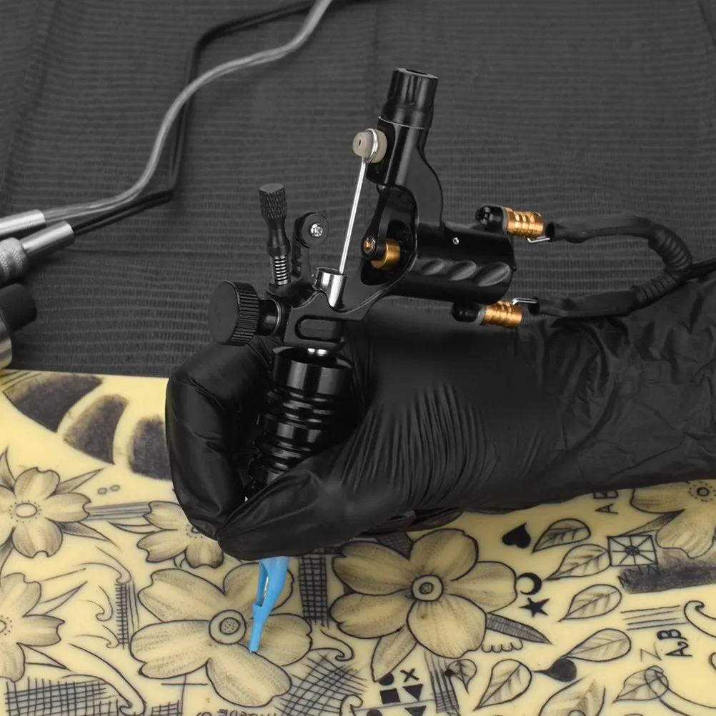 

Professional Rotary Tattoo Machine Kit Red Silver Stainless Steel Lightweight Stable Power Motor Complete Supplies for Beginners
