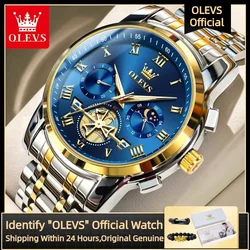 OLEVS 2859 Men's Watch Top Luxury Stainless Steel Multi functional Calendar Display Waterproof Business Men Watch Reloj Hombres