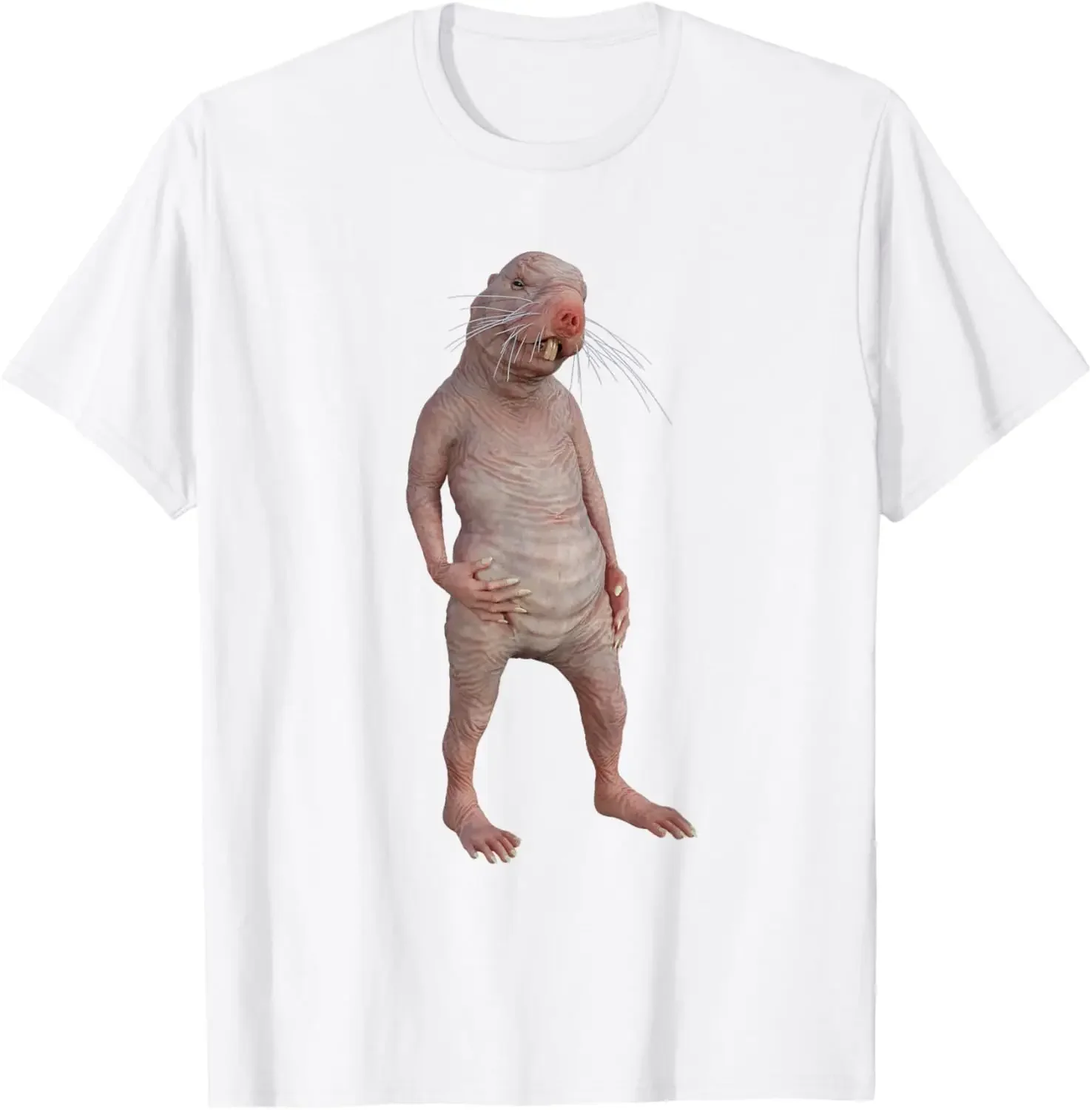 I Really Like Naked Moles, Okay? Funny Naked Mole Rat T-shirt Short Sleeve Crew Neck Loose Shirt Funny Funny Evil Clothing