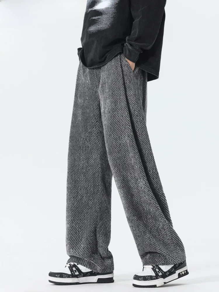 

Wassup ark American Retro Casual Pants Men's Spring Summer Trendy Brand High Dra Long Straight Leg Wide Leg Sweatpants