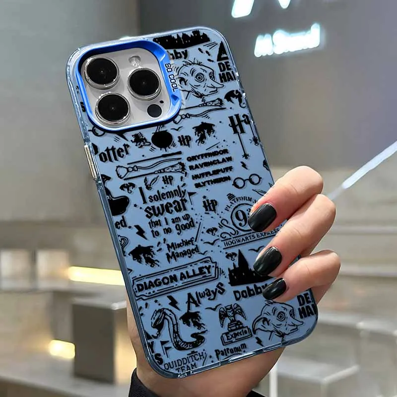 Couple Potters Wand Fashion Cover For Apple iPhone 16E 16 15 14 13 12 mini 11 8 7 Pro Max Plus Colorful Phone Case - náhled 3