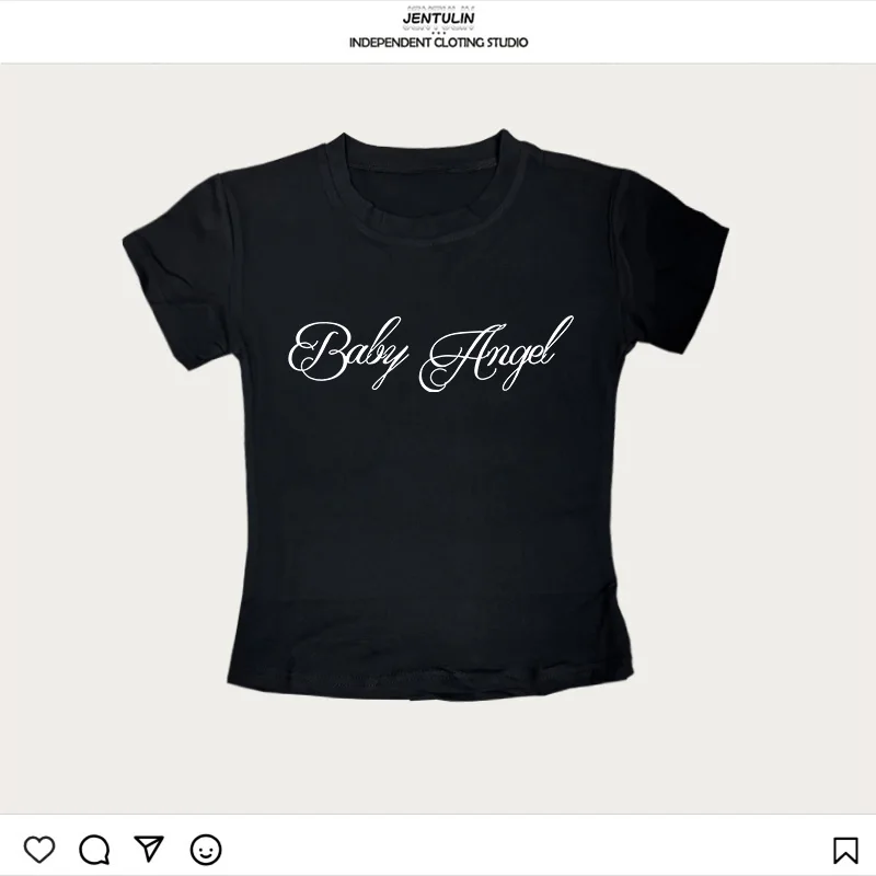 미적 고딕 펑크 베이비 티 빈티지 스트리트 여성 그래픽 프린트 그런지 티셔츠 Y2K 의류 귀여운 슬림 탱크탑 슬림 이모 캐미솔