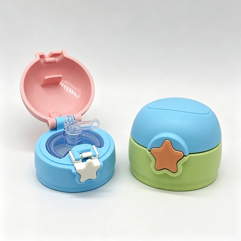 Children Cup Lid Universal Cover Thermo Water Bottle Tumbler Lid Replacement Water Bottle With Straw Lid Accessory Leak-proof