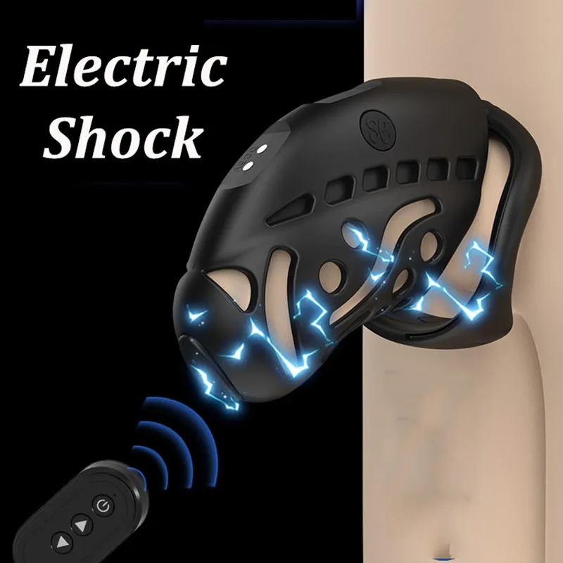 Wireless Remote Control Electric Shock Penis Cage Male Chastity Belt Electrical Cock Cage Chastity Device Sex Toys For Men Gay