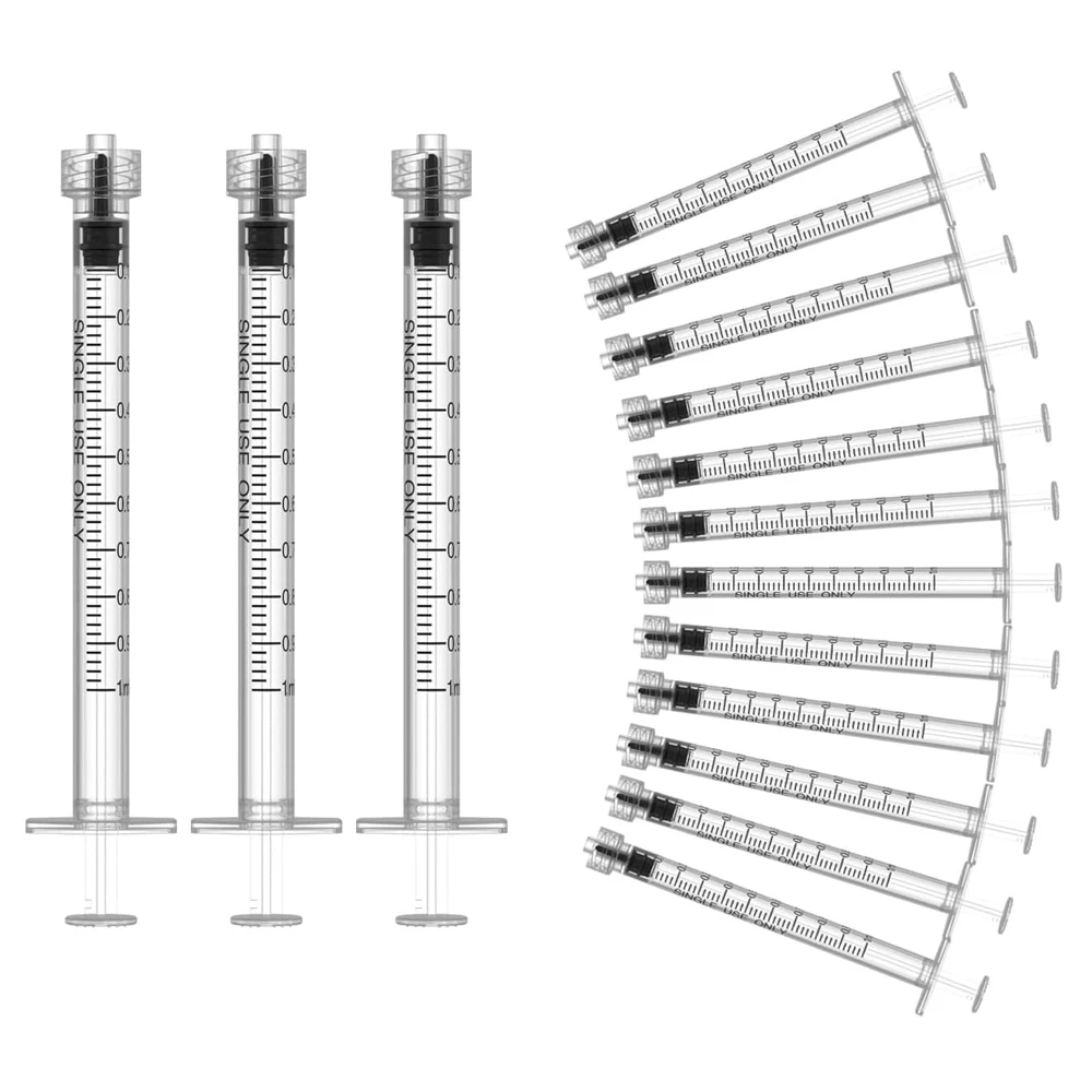 

100pcs 1ml/1cc Luer Lock Syringe, Sterile Individually Sealed for Lab, Glue, Perfume & Oil, Disposable