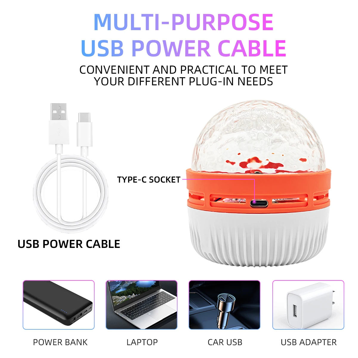 USB 5 В Galaxy Проектор Ночник 360 °   Вращающаяся водная рябь, волна RGB, атмосферный свет для вечеринки, спальни, декор интерьера автомобиля