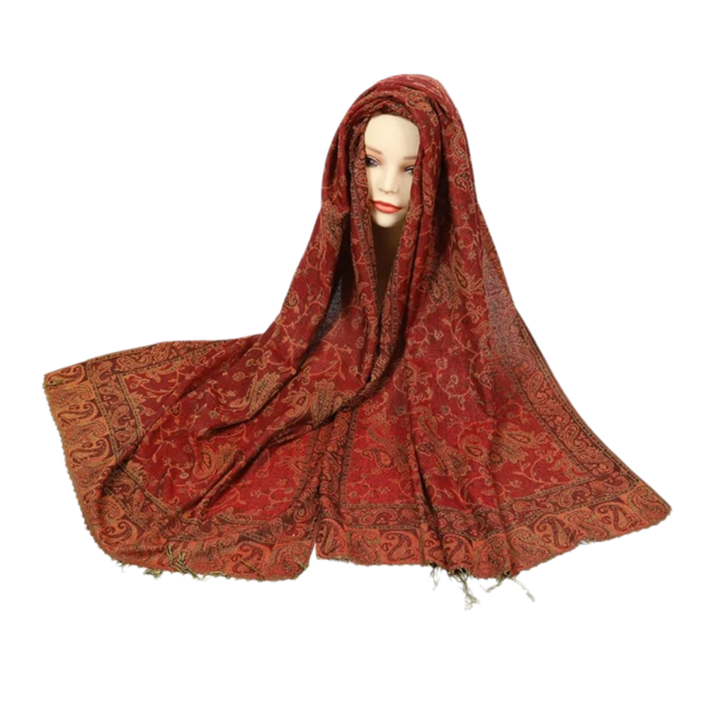 

Retro Tassels Paisley Shawl Sun Protection Long Sunscreen Shawl Bohemia Printed Cashmere Scarf Women