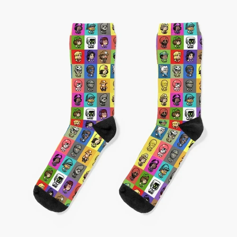 

Spelunky 2 Player Characters Pattern Socks colored cycling halloween Socks For Women Men's