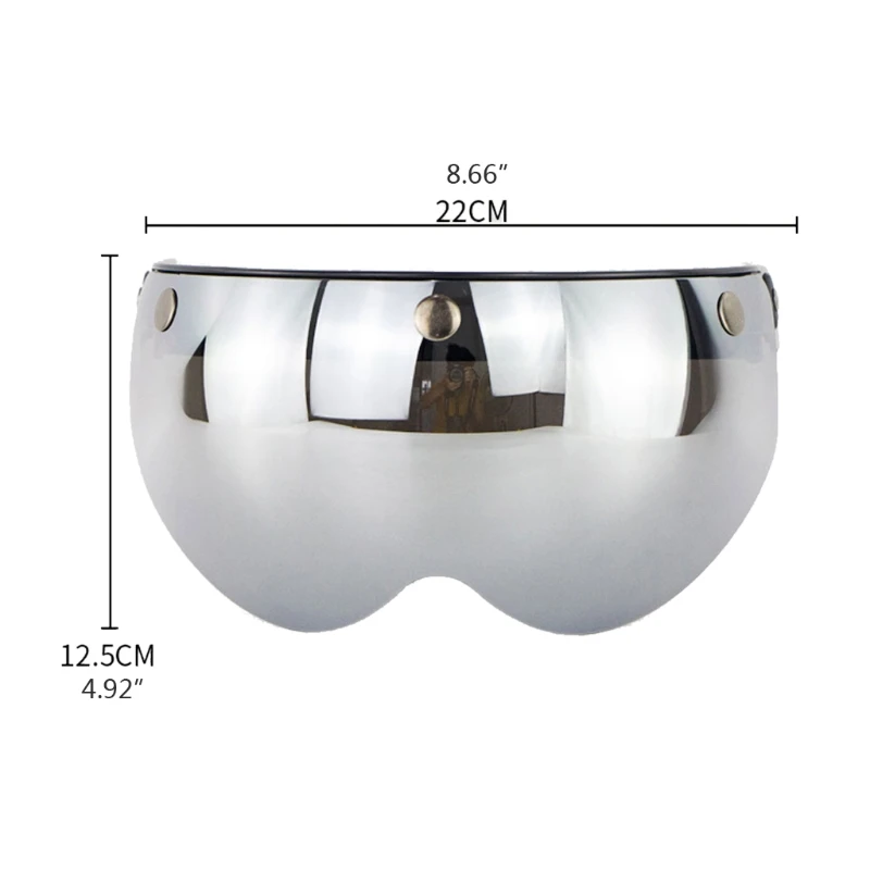 Universal 3-Snap Up Open Face Helm Visier Objektiv Schild Sonnenbrille T3EF