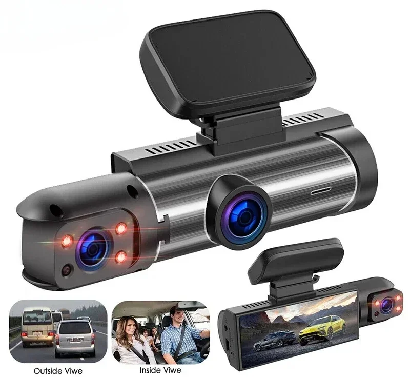 

Car DVR Wide-angle 2-record High-definition Night Vision 1080P Driving Recorder Suction Cup 2-lens Car Front and inside Video