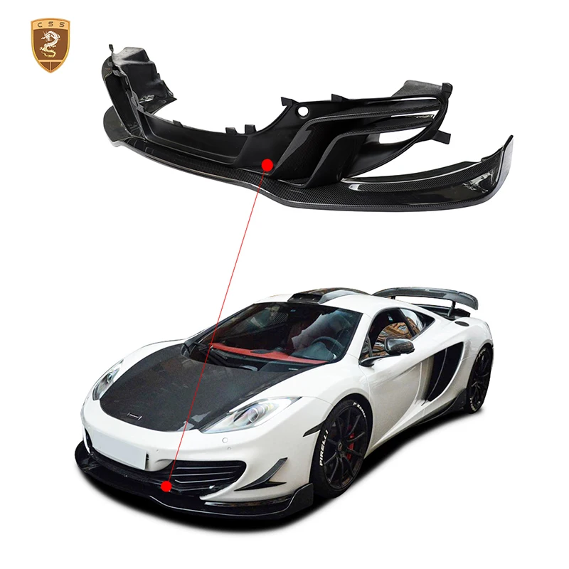

High Quality Real Carbon Fiber Front Bumper Diffuser DC Style For McLaren MP4-12C Car Bumpers Beam Lower Lip Accessories