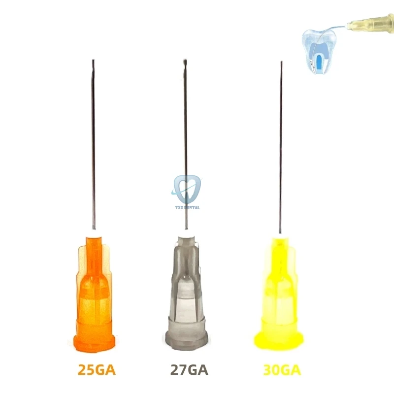 치과 내경 관개 바늘 팁, 치과 근관 측면 세척 바늘, 단면 개방 청소 도구, 100 개/팩