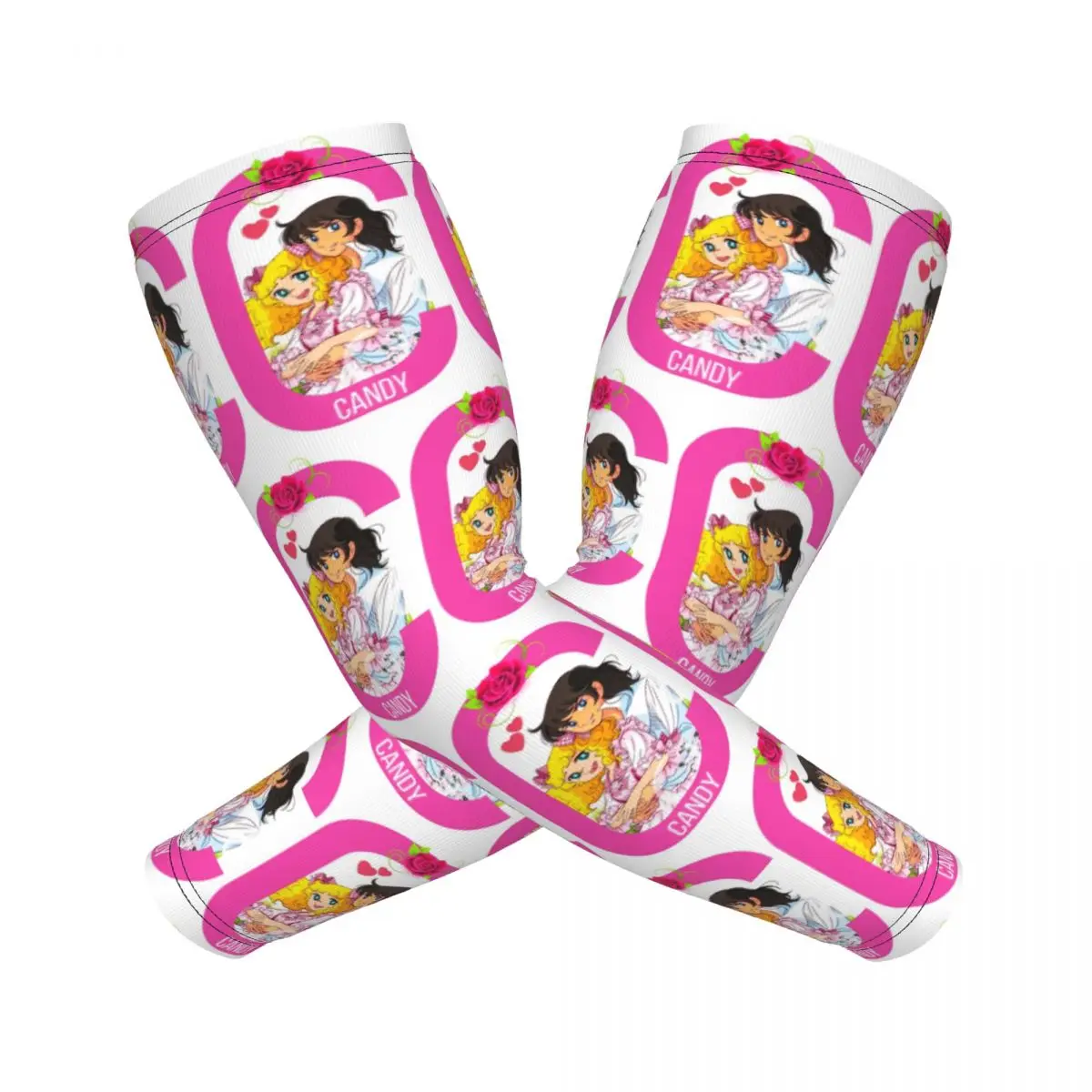 لطيف فتاة وأمبير بوي كاندي كاندي آند تيري أنيمي مانغا أكمام أذرع تبريد الرجال النساء الشمس الأشعة فوق البنفسجية حماية الوشم التستر الرياضة ركوب الدراجات #1