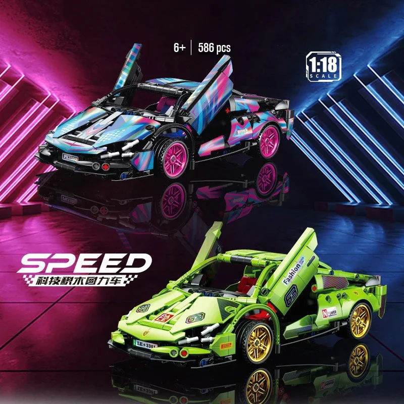 

Technical Racing Sport Car 586pcs Model Building Blocks City Mechanical Speed Vehicle Supercar Brick Puzzle Toys Kid Adult Gift