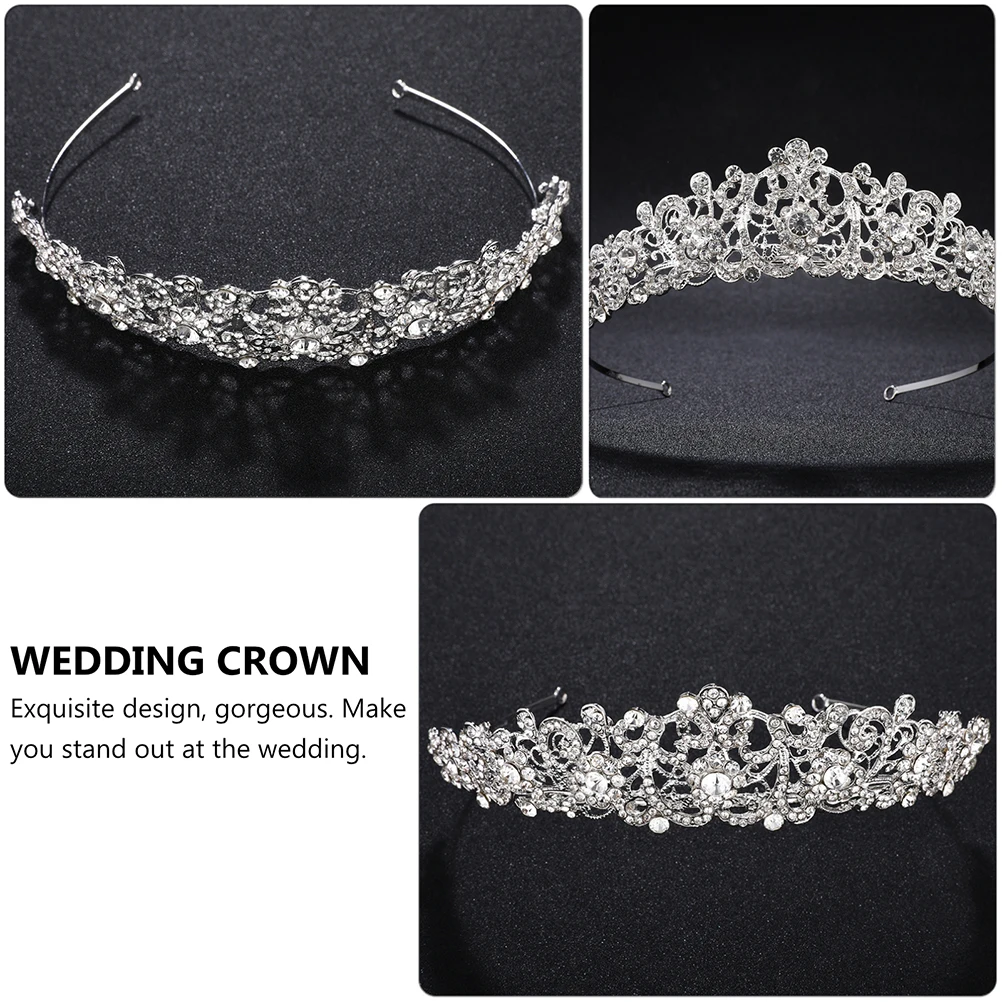

Vintage Bride Crown Hair Accessory Bridal Accessories Wedding Hairbands Silver Alloy Miss Princess