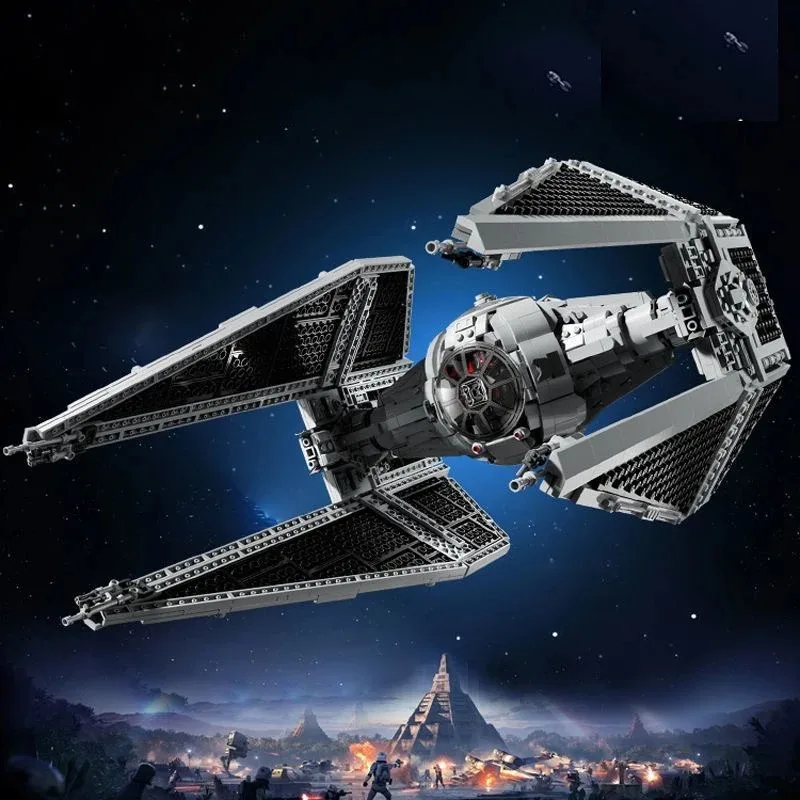 1931 PCs TIE Interceptor Brick Toy Birthday Christmas Gift 75382 Space Combat Aircraft based set MOC Building Block Toys