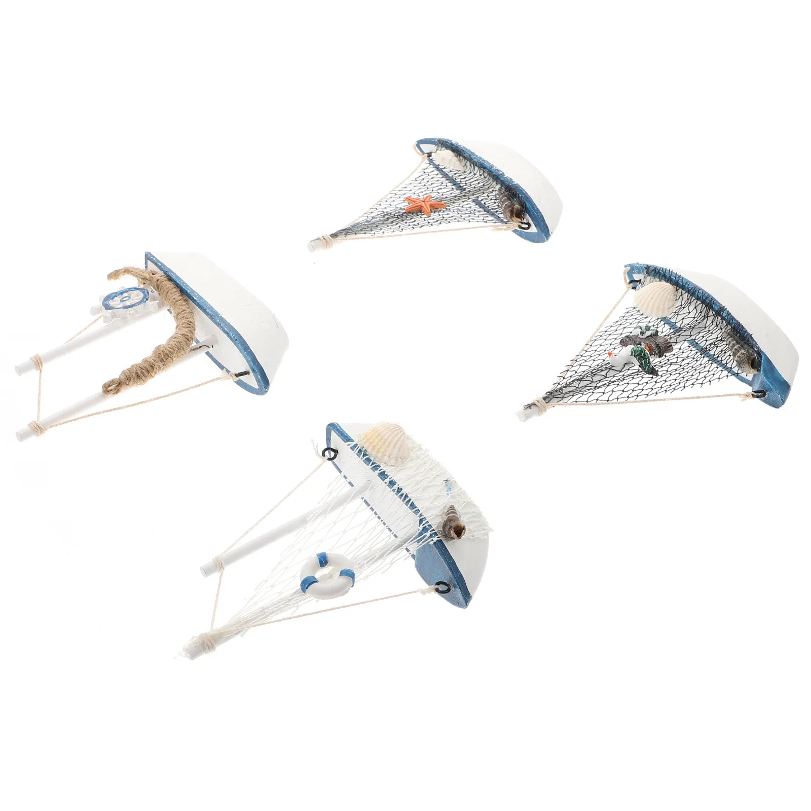 

4Pcs Sailboat Miniature Wooden Nautical Decoration for Home Office Coffee Shop Birthday Wedding Festival Display