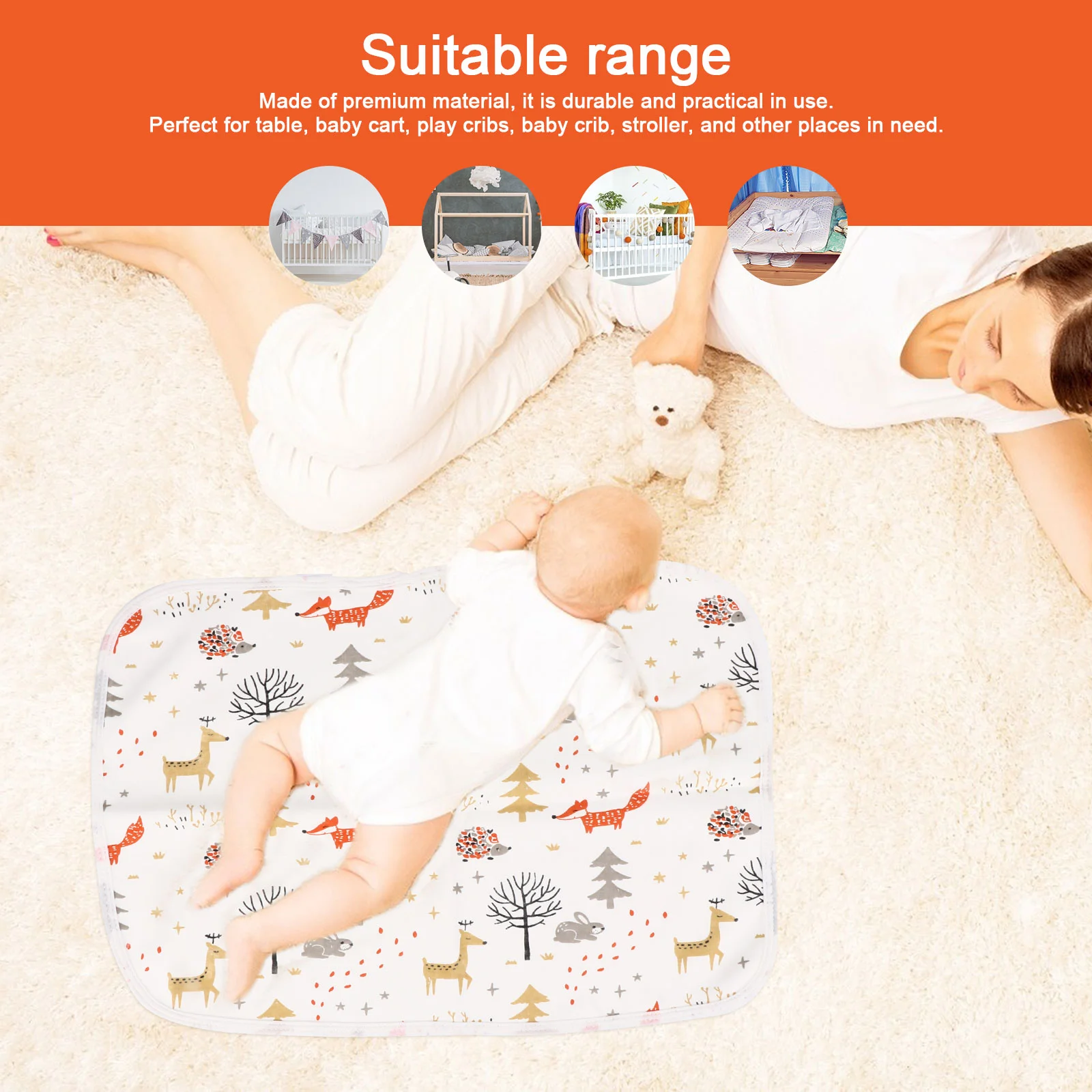 3 Pcs Pure Cotton Urine Pad Children's Mattresses Waterproof Changing Pads & Covers Diapers Urinal Baby Washable Infant