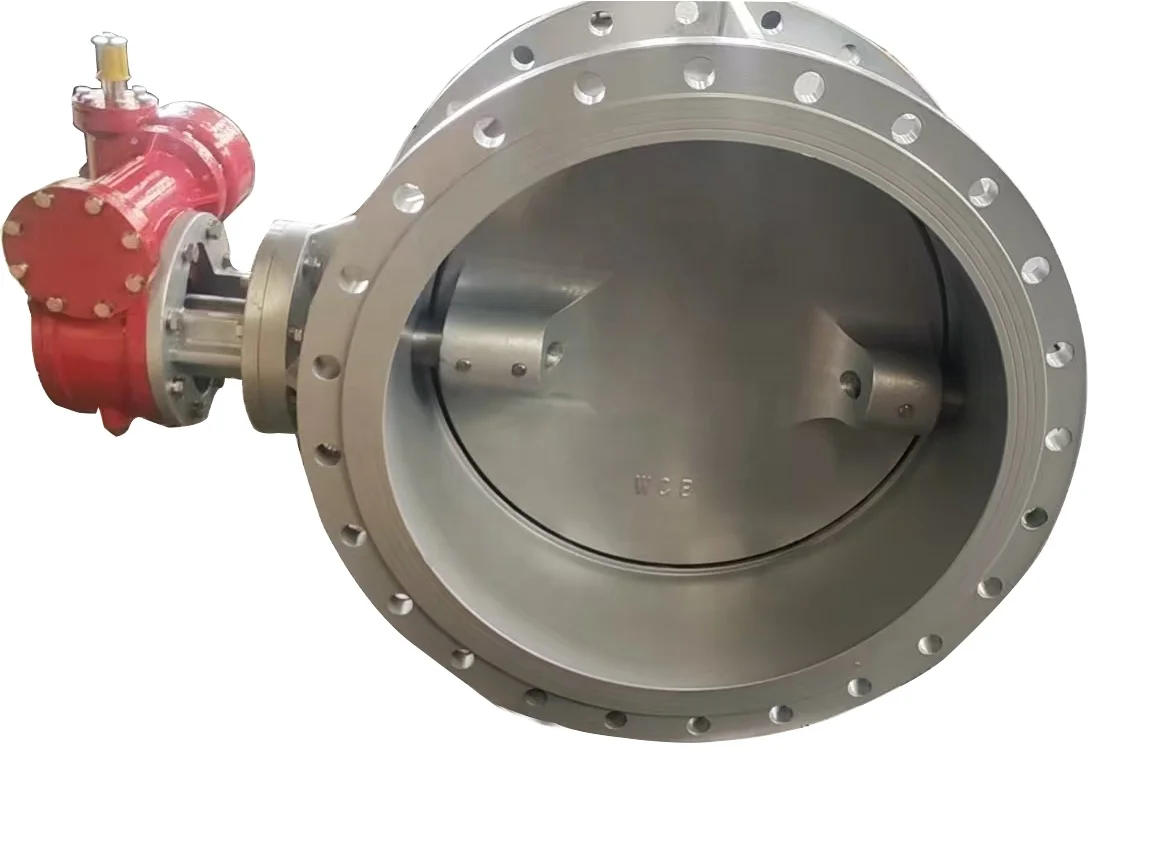 DN800 علبة التروس شفة الثلاثي غريب الأطوار فراشة صمامات EPDM لينة ختم WCB مزدوجة إزاحة غريب الأطوار شفة فراشة صمام #2