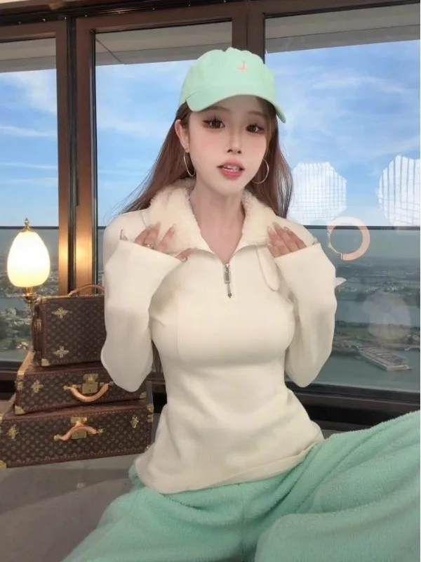 

Женская утепленная водолазка больших размеров с длинным рукавом, на флисовой подкладке, повседневная, осенне-зимняя, базовая модель