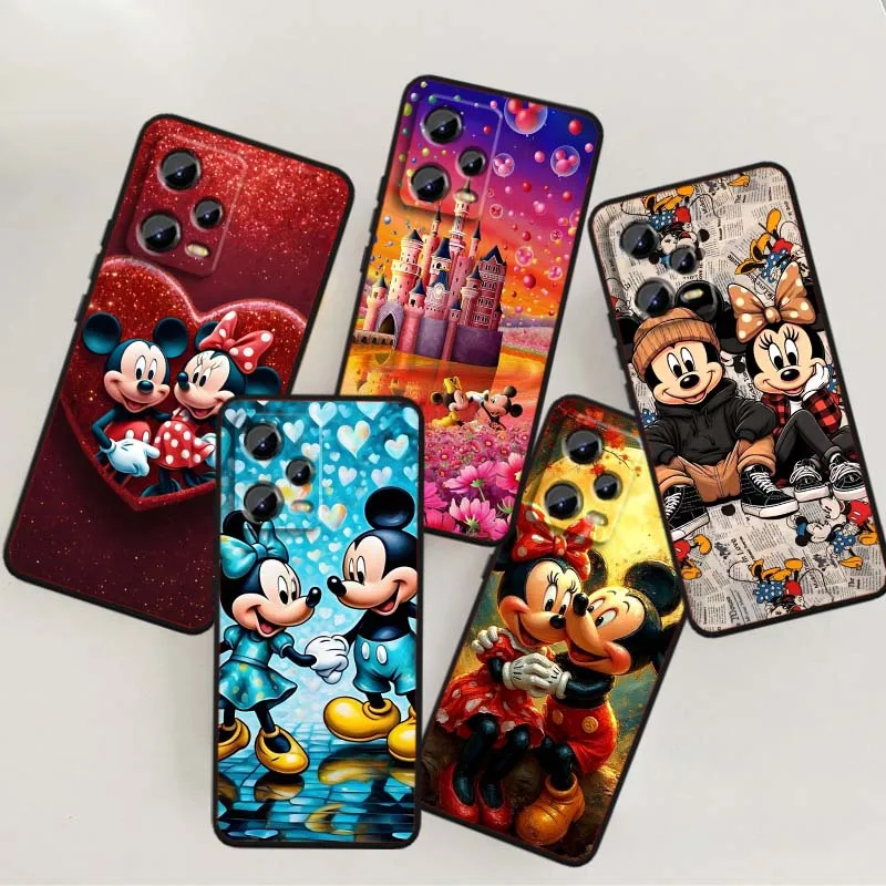

Disney Mickey Mouse For Xiaomi Redmi Note 14 13 12 12S 11E 11 11S 11T Pro Plus 4G 5G Black Soft TPU Cover Phone Case