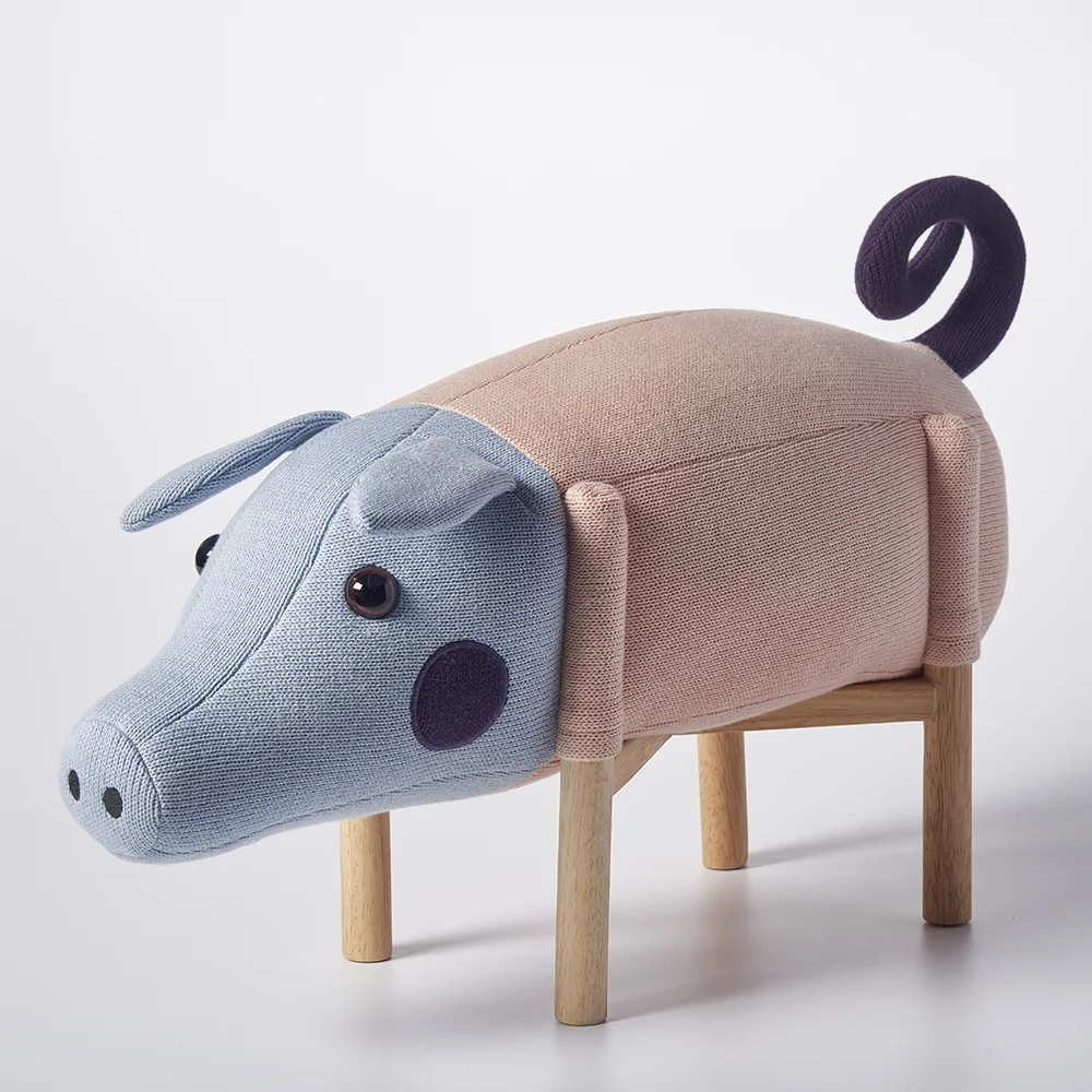 Tabouret mignon animal Peppy Pig pour enfants, conception exclusive de brevet, meubles de chambre d'enfant, jouet de chaise oman pour la maternelle