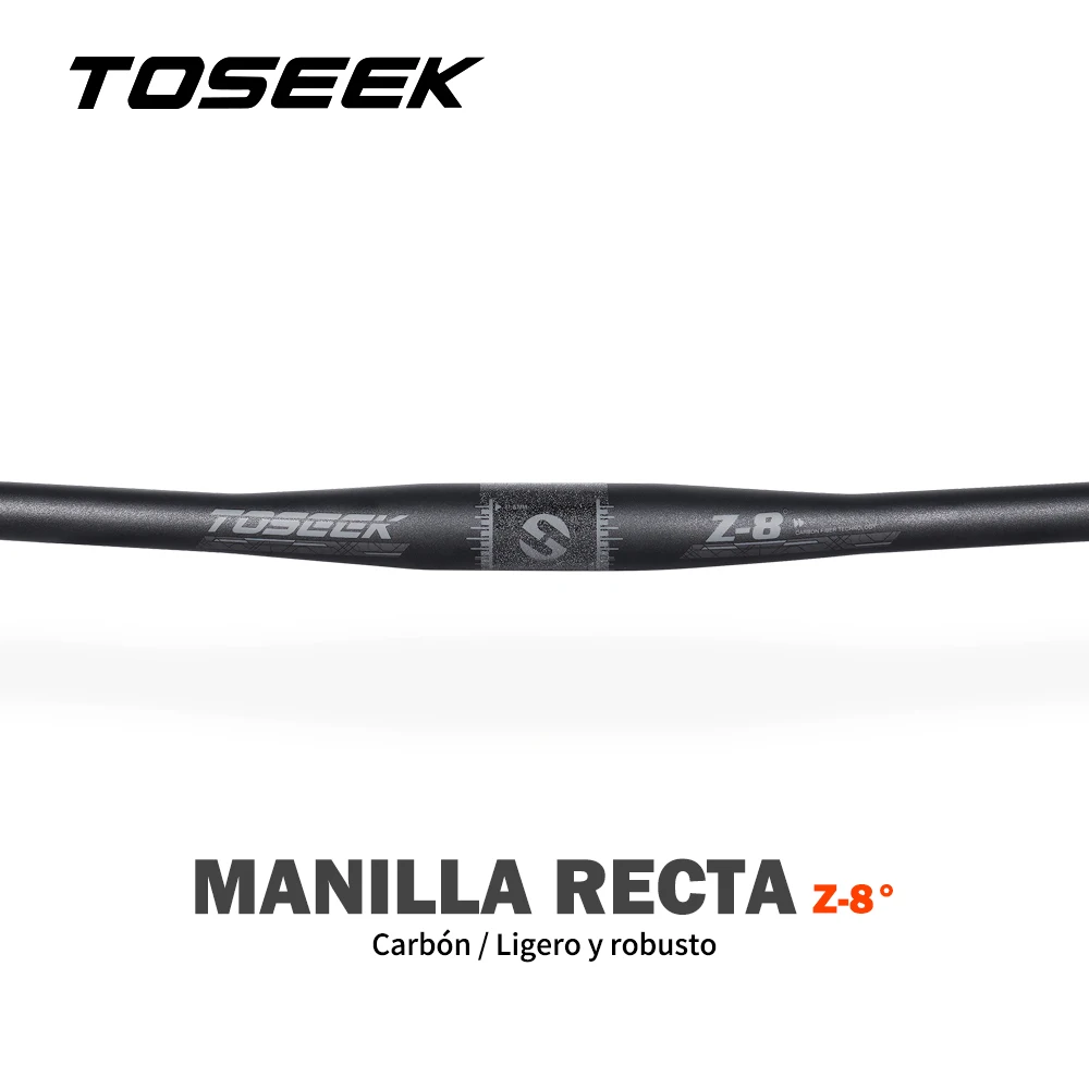 TOSEEK 8 grados Mtb manillar de carbono manillar de bicicleta 31,8*600-720/740/760mm manillar negro mate para accesorios de bicicleta