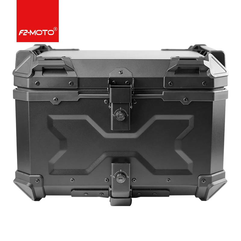 

Modification All Black 55L-X Quick Tail Box for Motorcycle Waterproof Aluminium Alloy Top Storage Luggage Metal Construction