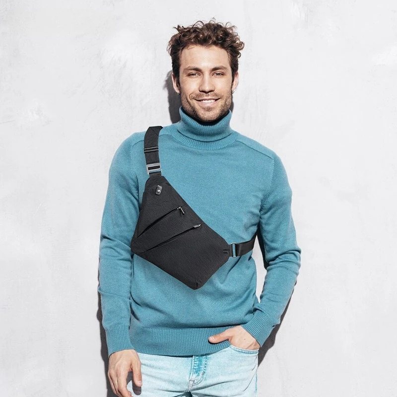 

Men Chest Bag Luxury Handbag Backpack Daypack Shoulder Crossbody Bag Adjustable Shoulder Strap for Passport Etc