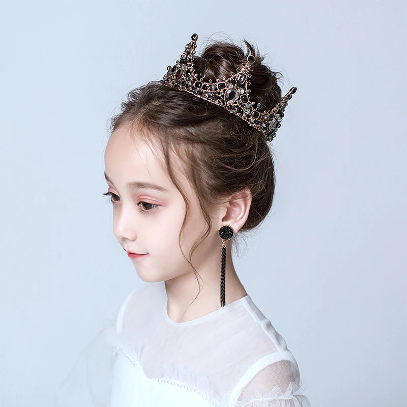 1pc Mini Crown Cake Topper Headband Crystal Pearl Tiara Children Hair Ornaments For Wedding Birthday Party Decoration