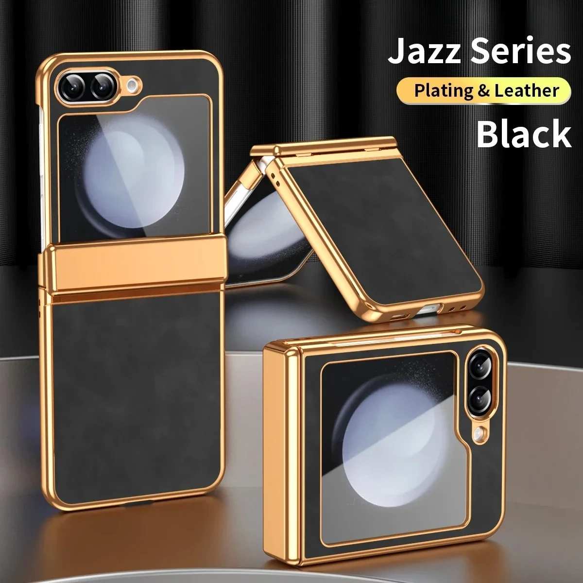 

Легкий роскошный кожаный складной чехол для телефона Samsung Galaxy Z Flip 7 Fe 6 5 4 3 петли защищают классический противоударный корпус