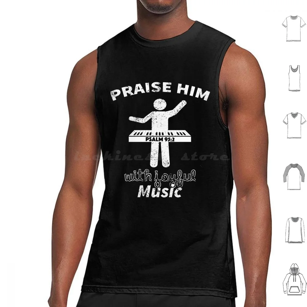 Mens Funny Praise Him Christian Cool Graphic Gift Tank Tops Vest Sleeveless Mens Funny Praise Him Christian Cool Graphic Band