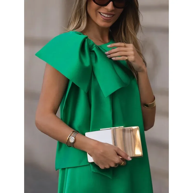 เซ็กซี่หลวมค็อกเทลปาร์ตี้เกสต์การรับรองชุดราตรีชุดราตรี Clubwear Elegant ผู้หญิง Bow Ruffle ชุดยาว