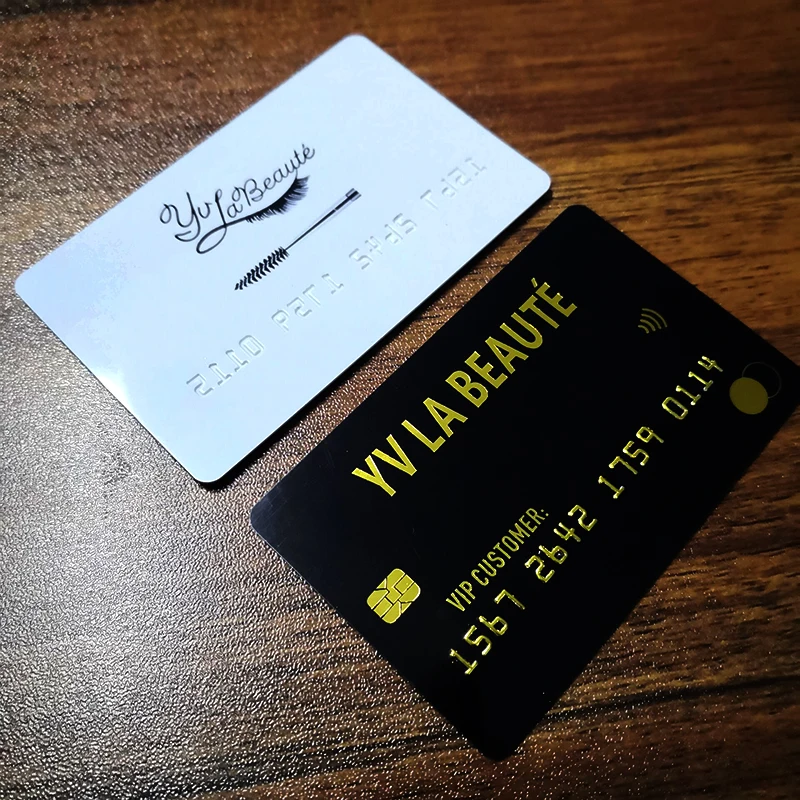 Custom LOGO Credit Card for Business Plastic Gift Voucher VIP Cosmestic Lip Design Thank You for Order Supporting with Gold Foil