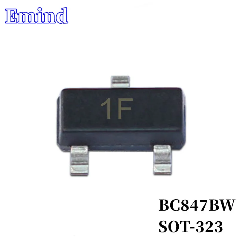 

200/500/1000/2000/3000Pcs BC847BW SMD Transistor SOT-323 Footprint 1F Silkscreen NPN 50V/200mA Bipolar Amplifier Transistor