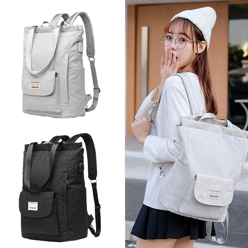 

Women Backpack Waterproof Stylish Laptop Backpack 13.3-14 Inch Korean Fashion Oxford Canvas College Backpack School Travel Bags