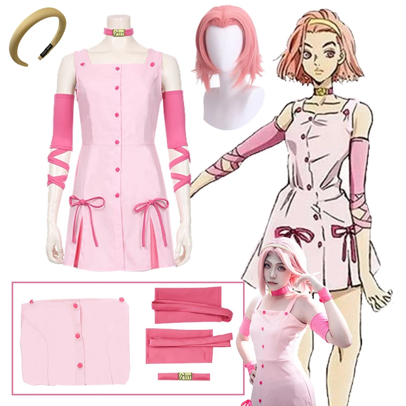 

Аниме JOJO Sugimoto Reimi Косплей Костюм Невероятные приключения ДжоДжо парик милая юбка для девочек женское платье Хэллоуин вечерние Cos наряды