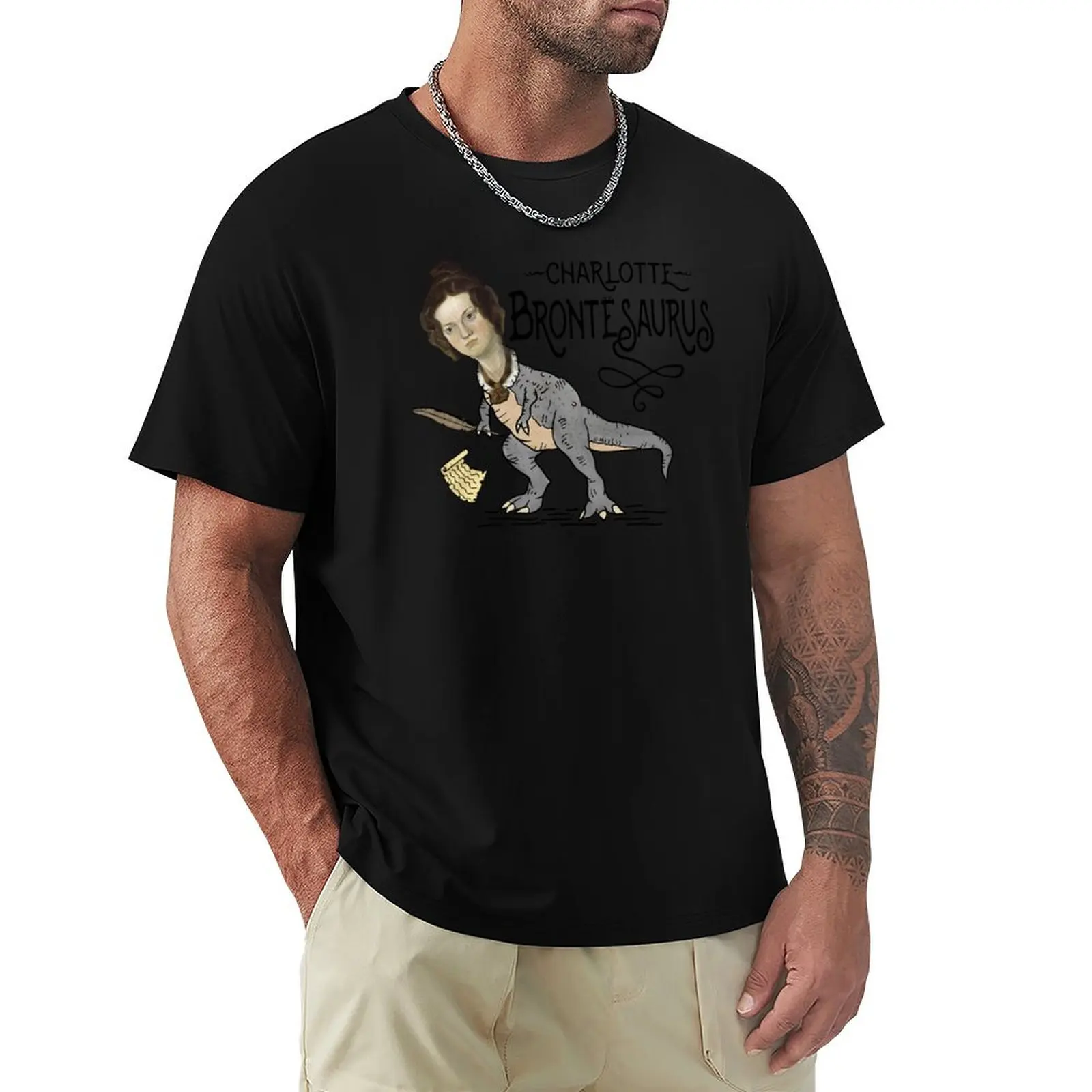 Funny Charlotte Bronte Saurus Dinosaur Book Reader T-Shirt Dry Fit Athletic Short Sleeve Shirt