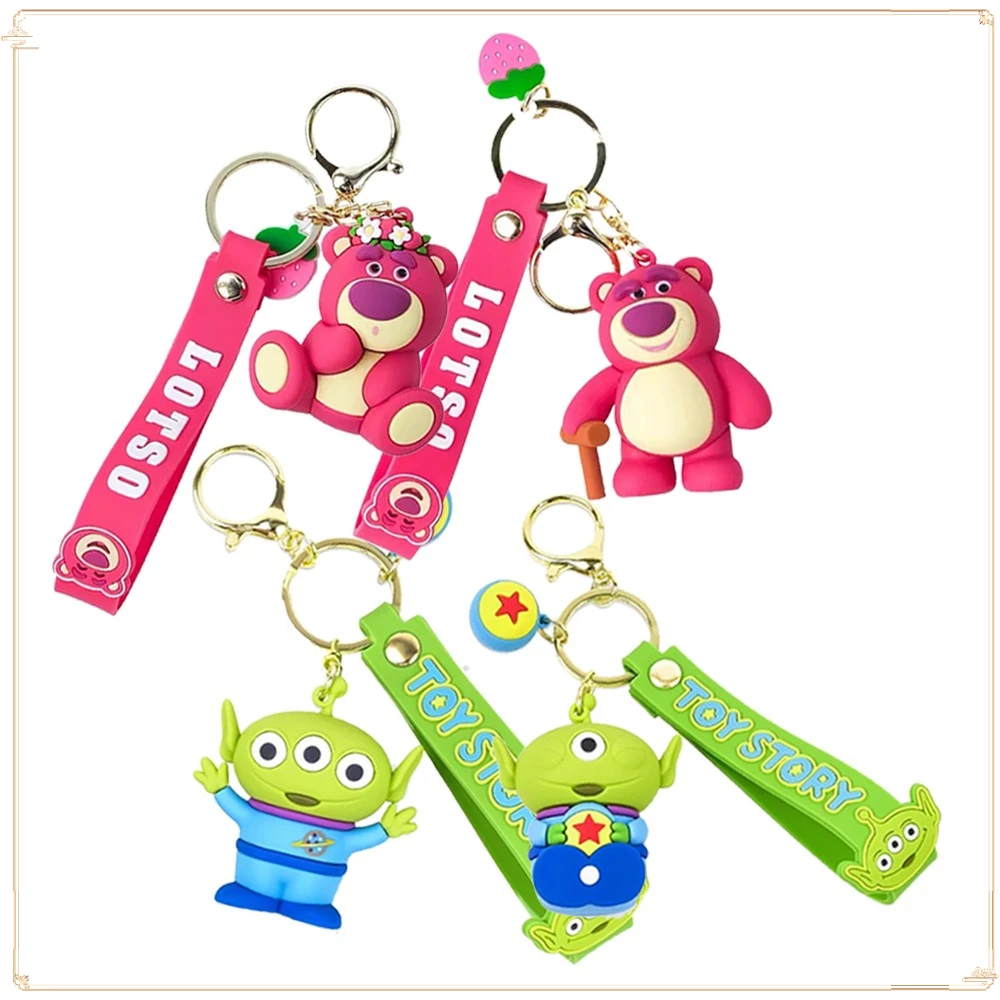 

New Disney Classic Cartoon Lotso Doll Keychain Cute Model Pendant Girl's Favorite Exquisite Christmas Surprise Decoration Gift